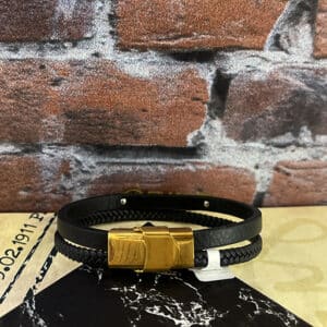 دستبند چرم مردانه چنل کد (1278)