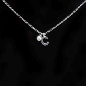 گردنبند استیل دخترانه طرح C کد (5234)