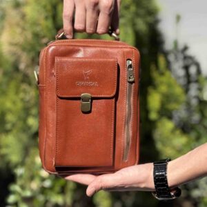 کیف دوشی چرم طبیعی چرمسال کد (7755)