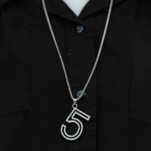 گردنبند استیل طرح عدد 5 کد (5245)