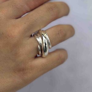 انگشتر استیل نقره ای کد (3744)