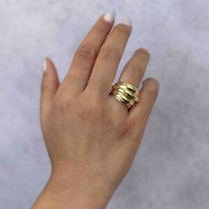 انگشتر استیل طلایی کد (3745)