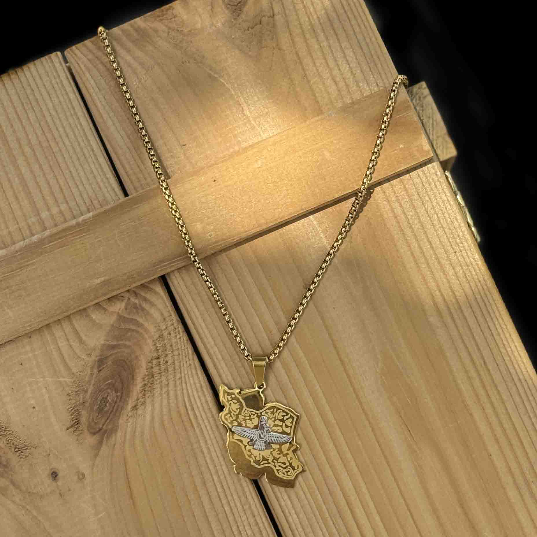 گردنبند استیل طرح IRAN کد (5260)